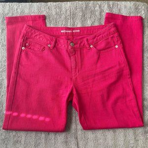 VGUC Michael Kors Pink Cropped Jeans (6)